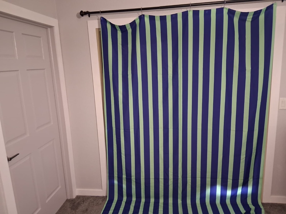 Green Blue Stripes Shower Curtain